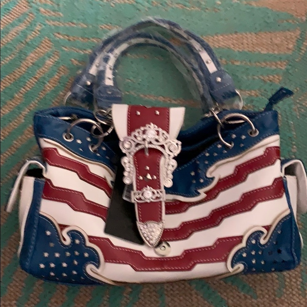 New American Flag Cowgirl Trendy Handbag